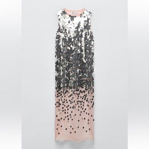 Silver & Blush Sequin Dress